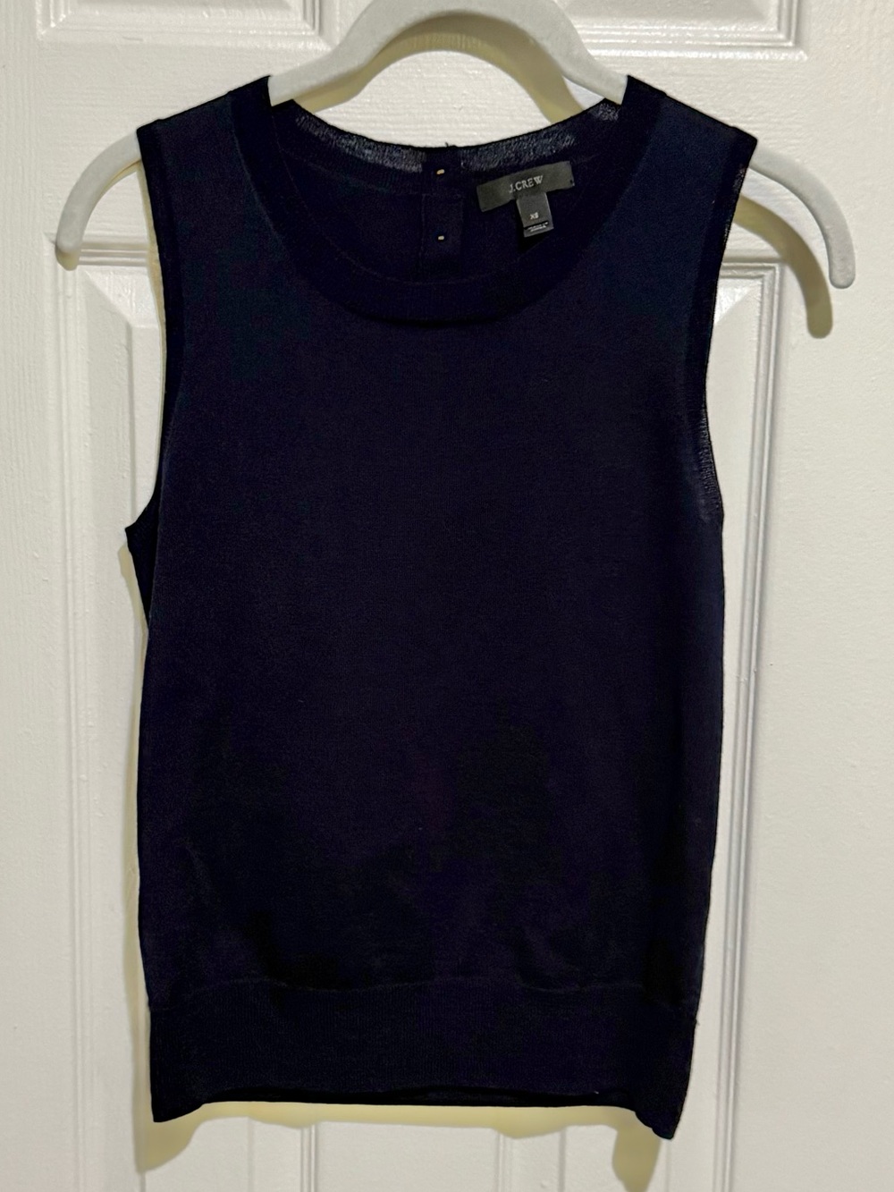 J. Crew Navy Sleeveless Lightweight wool Jackie sweater 100% Merino Wool